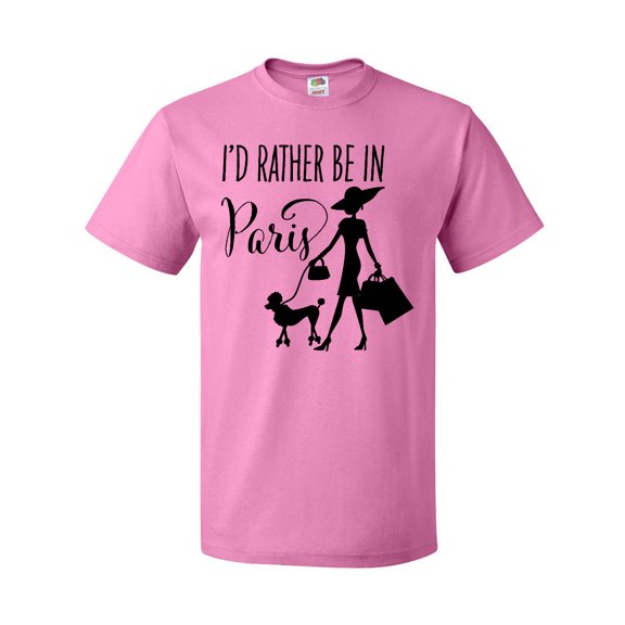 Inktastic I'd Rather Be in Paris- Shopping and Travel T-Shirt