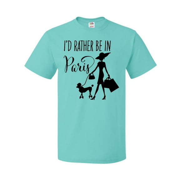 Inktastic I'd Rather Be in Paris- Shopping and Travel T-Shirt