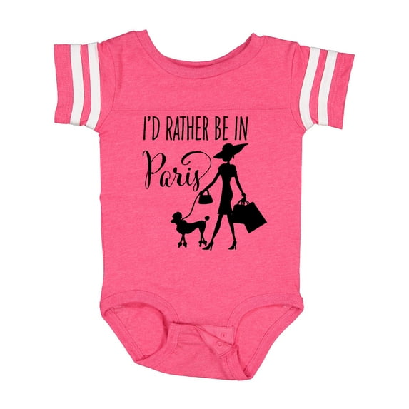Inktastic I'd Rather Be in Paris- shopping and travel Girls Baby Bodysuit