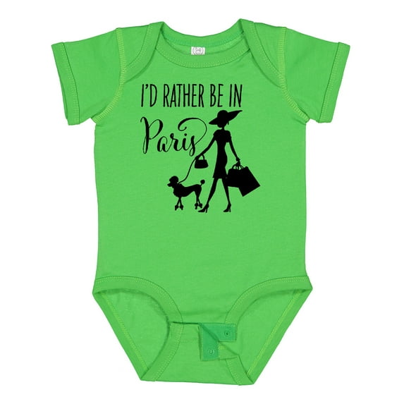 Inktastic I'd Rather Be in Paris- shopping and travel Girls Baby Bodysuit