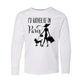 thumbnail image 1 of Inktastic I'd Rather Be in Paris- shopping and travel Long Sleeve Youth T-Shirt, 1 of 5