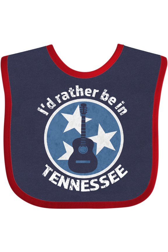 I'd Rather Be in Tennessee Boys or Girls Baby Bib