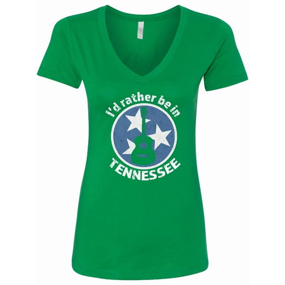Inktastic I'd Rather Be in Tennessee Women's V-Neck T-Shirt