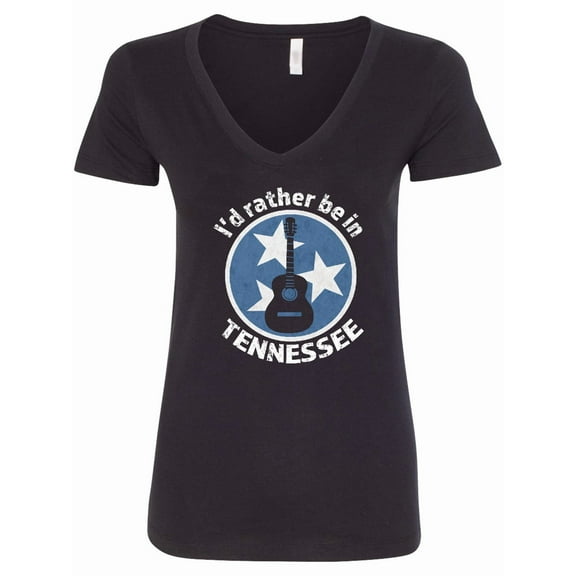 Inktastic I'd Rather Be in Tennessee Women's V-Neck T-Shirt