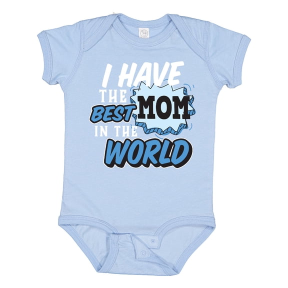 Inktastic I Have the Best Mom in the World with Speech Bubble Boys Baby Bodysuit