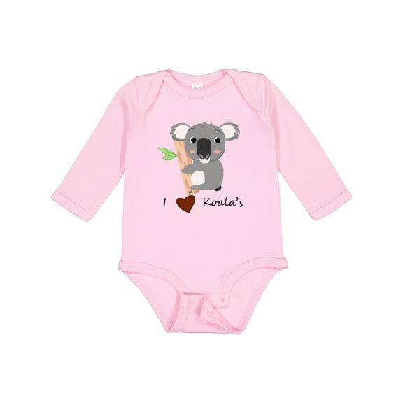 Inktastic I heart Koalas Boys or Girls Long Sleeve Baby Bodysuit