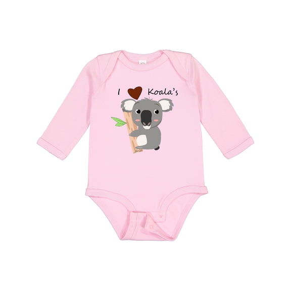 Inktastic I heart Koalas Boys or Girls Long Sleeve Baby Bodysuit
