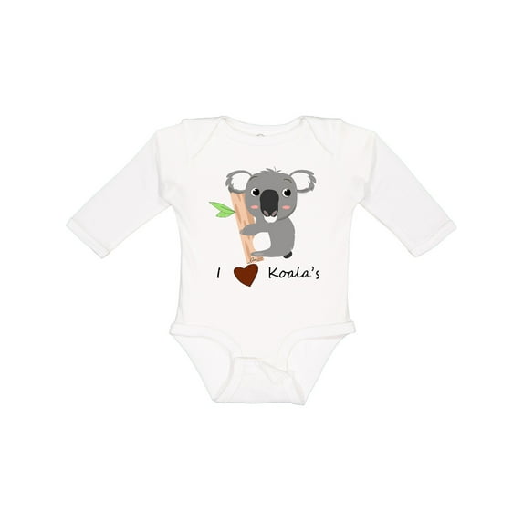 Inktastic I heart Koalas Boys or Girls Long Sleeve Baby Bodysuit