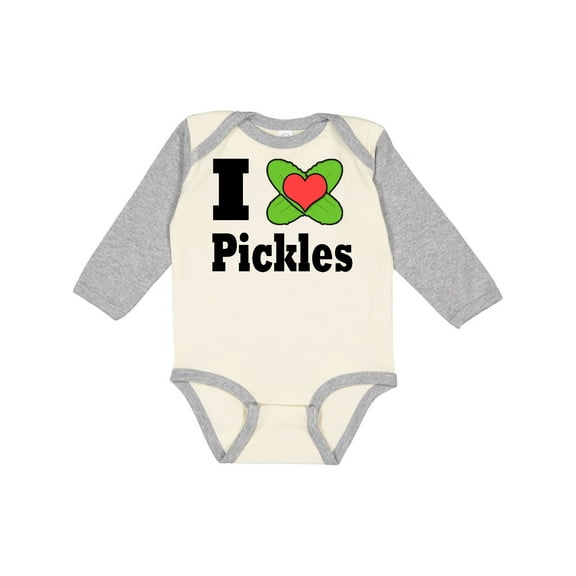 Inktastic I heart pickles Boys or Girls Long Sleeve Baby Bodysuit