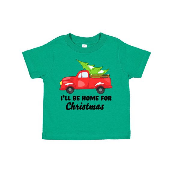 Inktastic I'll Be Home for Christmas Truck with Tree Boys or Girls Toddler T-Shirt