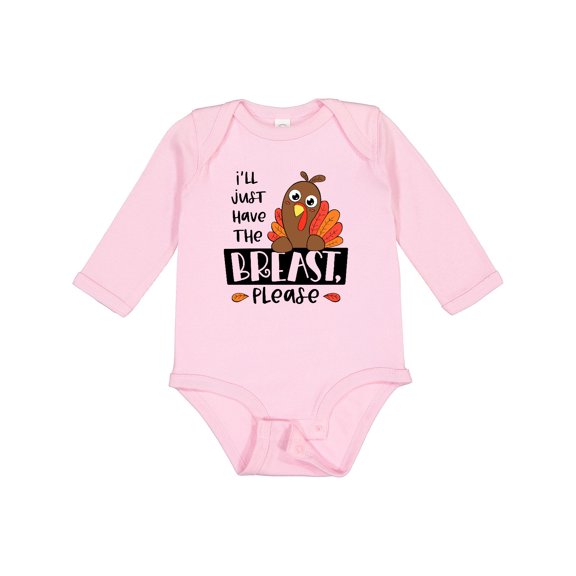 Inktastic I'll Just Have the Breast, Please Cute Turkey Boys or Girls Long Sleeve Baby Bodysuit