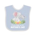 thumbnail image 1 of Inktastic I'll Never Forget Our 1st Mother's Day Elephant Family Boys or Girls Baby Bib, 1 of 4
