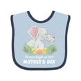 thumbnail image 1 of Inktastic I'll Never Forget Our 1st Mother's Day Elephant Family Boys or Girls Baby Bib, 1 of 4