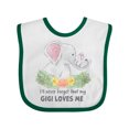 thumbnail image 1 of Inktastic I'll Never Forget That My Gigi Loves Me with Cute Elephants Boys or Girls Baby Bib, 1 of 4
