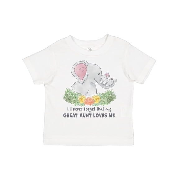 Inktastic I'll Never Forget That My Great Aunt Loves Me Cute Elephants Boys or Girls Toddler T-Shirt