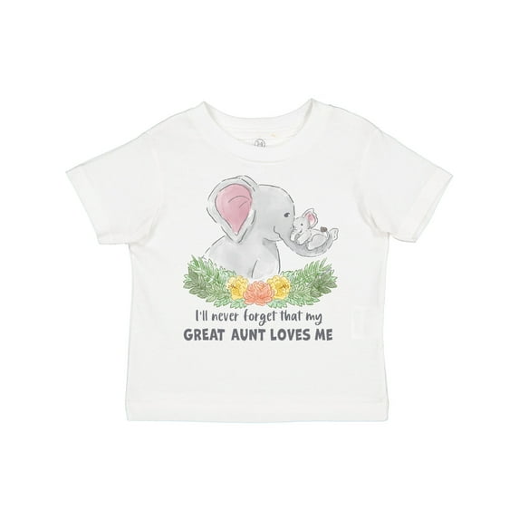 Inktastic I'll Never Forget That My Great Aunt Loves Me Cute Elephants Boys or Girls Toddler T-Shirt