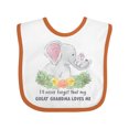 thumbnail image 1 of Inktastic I'll Never Forget That My Great Grandma Loves Me Elephants Boys or Girls Baby Bib, 1 of 4