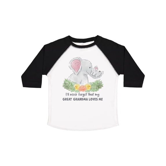 Inktastic I'll Never Forget That My Great Grandma Loves Me Elephants Boys or Girls Toddler T-Shirt