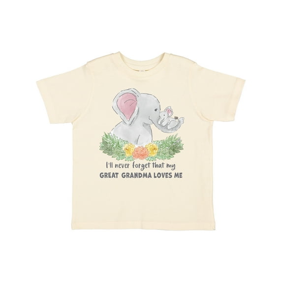Inktastic I'll Never Forget That My Great Grandma Loves Me Elephants Boys or Girls Toddler T-Shirt