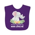thumbnail image 1 of Inktastic I'll Never Forget That My Nana Loves Me with Cute Elephants Boys or Girls Baby Bib, 1 of 4