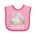 thumbnail image 1 of Inktastic I'll Never Forget That My Nana Loves Me with Cute Elephants Boys or Girls Baby Bib, 1 of 4