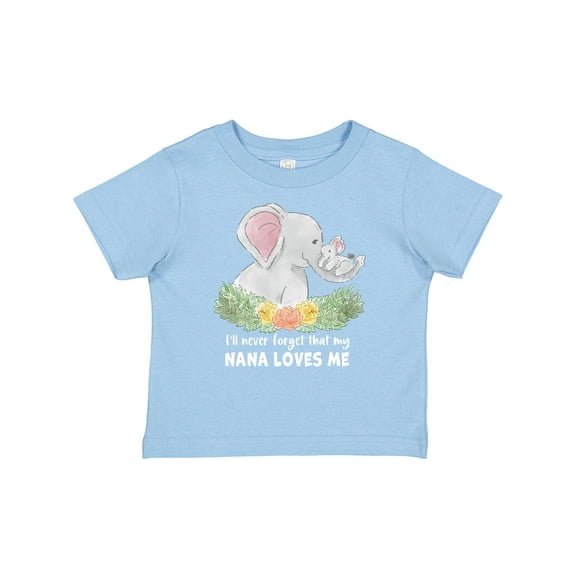 Inktastic I'll Never Forget That My Nana Loves Me with Cute Elephants Boys or Girls Baby T-Shirt