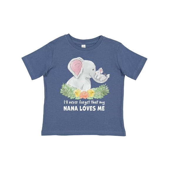Inktastic I'll Never Forget That My Nana Loves Me with Cute Elephants Boys or Girls Toddler T-Shirt