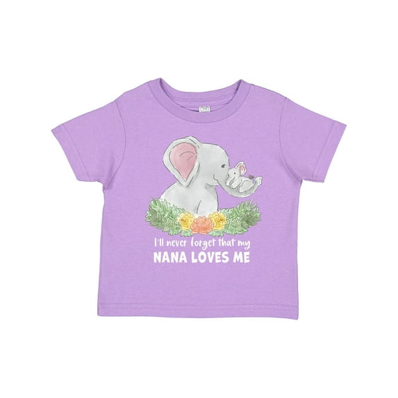 Inktastic I'll Never Forget That My Nana Loves Me with Cute Elephants Boys or Girls Toddler T-Shirt