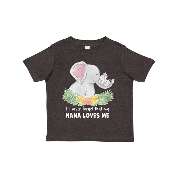 Inktastic I'll Never Forget That My Nana Loves Me with Cute Elephants Boys or Girls Toddler T-Shirt
