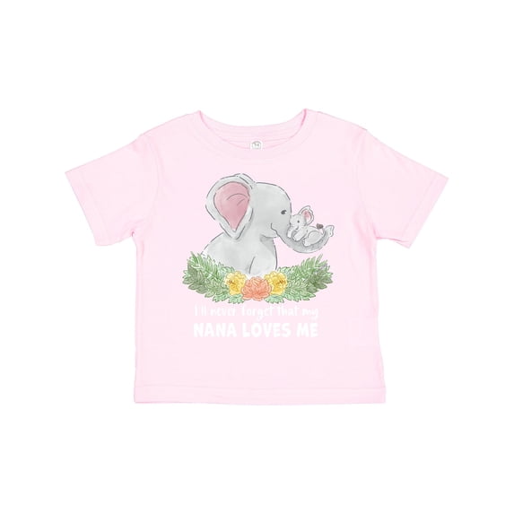 Inktastic I'll Never Forget That My Nana Loves Me with Cute Elephants Boys or Girls Toddler T-Shirt