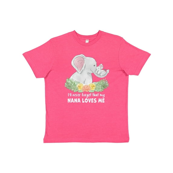 Inktastic I'll Never Forget That My Nana Loves Me with Cute Elephants Youth T-Shirt
