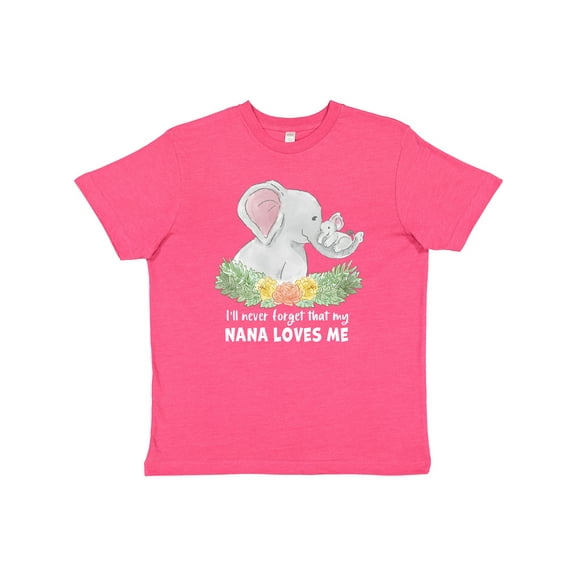 Inktastic I'll Never Forget That My Nana Loves Me with Cute Elephants Youth T-Shirt