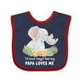 thumbnail image 1 of Inktastic I'll Never Forget That My Papa Loves Me with Cute Elephants Boys or Girls Baby Bib, 1 of 4