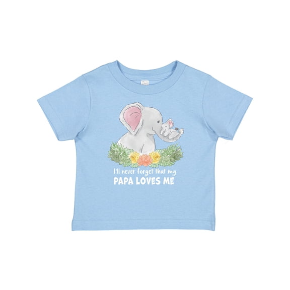 Inktastic I'll Never Forget That My Papa Loves Me with Cute Elephants Boys or Girls Baby T-Shirt