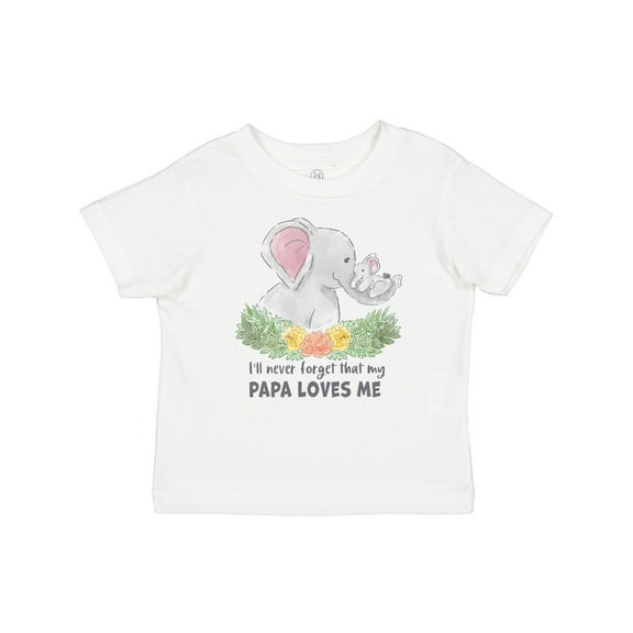 Inktastic I'll Never Forget That My Papa Loves Me with Cute Elephants Boys or Girls Baby T-Shirt