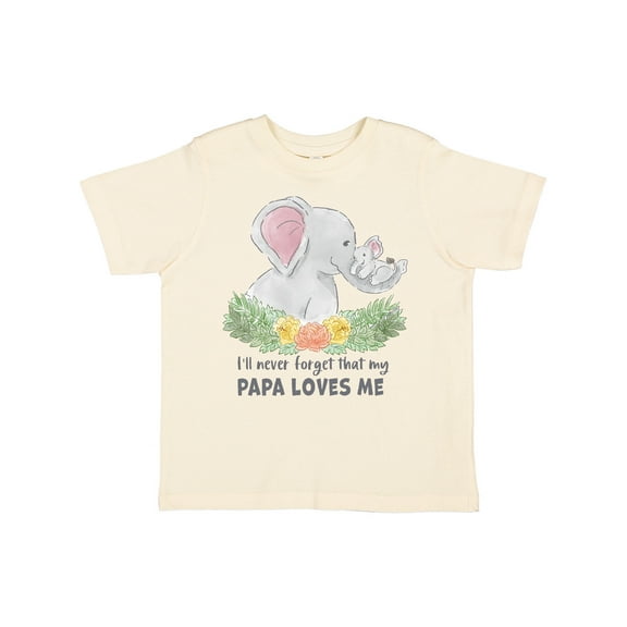 Inktastic I'll Never Forget That My Papa Loves Me with Cute Elephants Boys or Girls Toddler T-Shirt