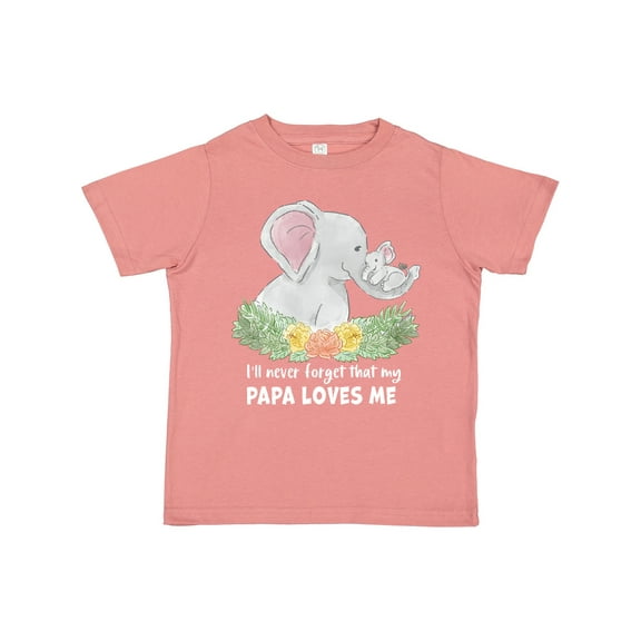 Inktastic I'll Never Forget That My Papa Loves Me with Cute Elephants Boys or Girls Toddler T-Shirt