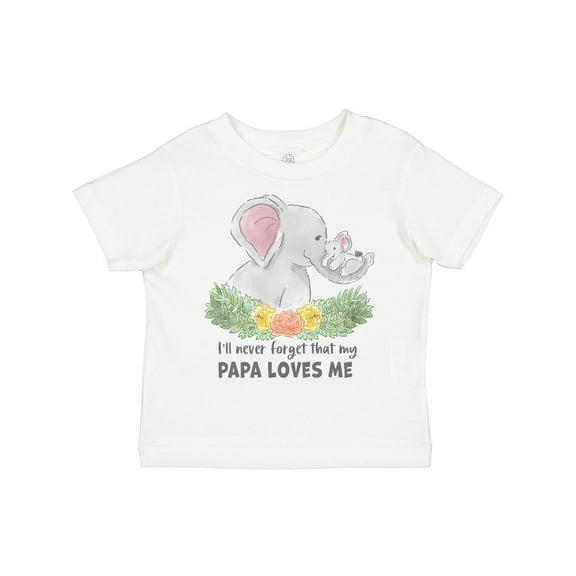Inktastic I'll Never Forget That My Papa Loves Me with Cute Elephants Boys or Girls Toddler T-Shirt
