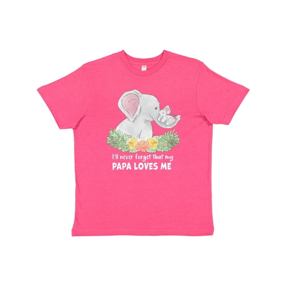 Inktastic I'll Never Forget That My Papa Loves Me with Cute Elephants Youth T-Shirt