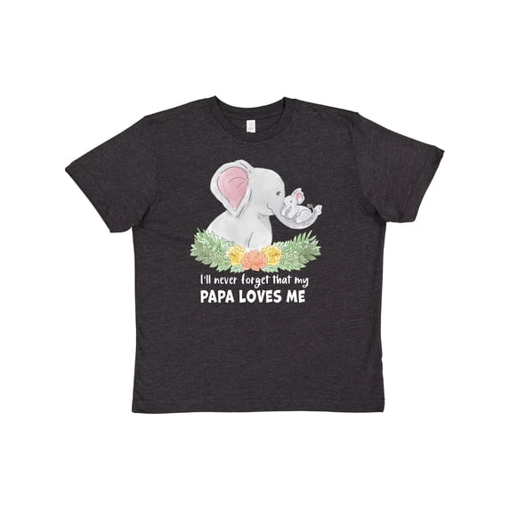 Inktastic I'll Never Forget That My Papa Loves Me with Cute Elephants Youth T-Shirt