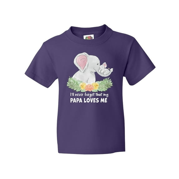 Inktastic I'll Never Forget That My Papa Loves Me with Cute Elephants Youth T-Shirt