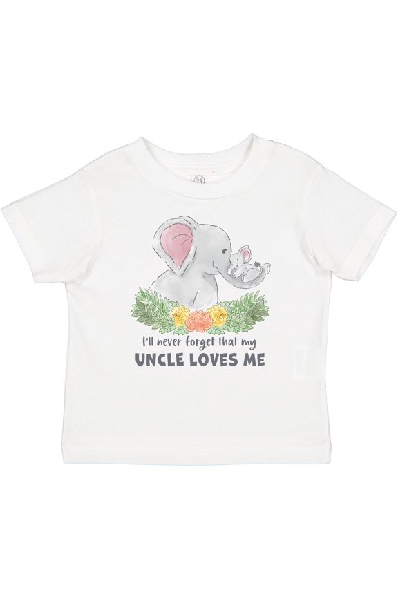 I'll Never Forget That My Uncle Loves Me Cute Elephants Boys or Girls Baby T-Shirt