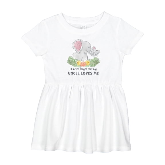 Inktastic I'll Never Forget That My Uncle Loves Me Cute Elephants Girls Baby Dress