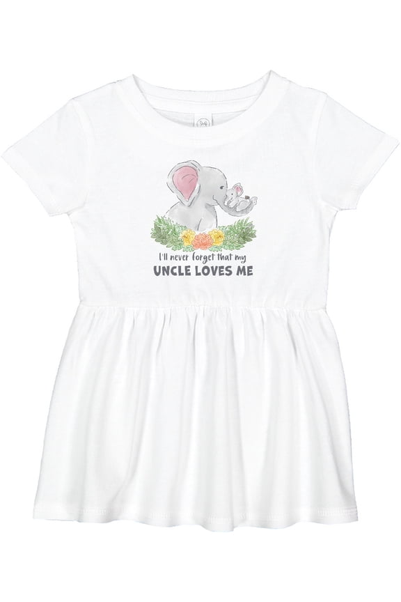 I'll Never Forget That My Uncle Loves Me Cute Elephants Girls Baby Dress