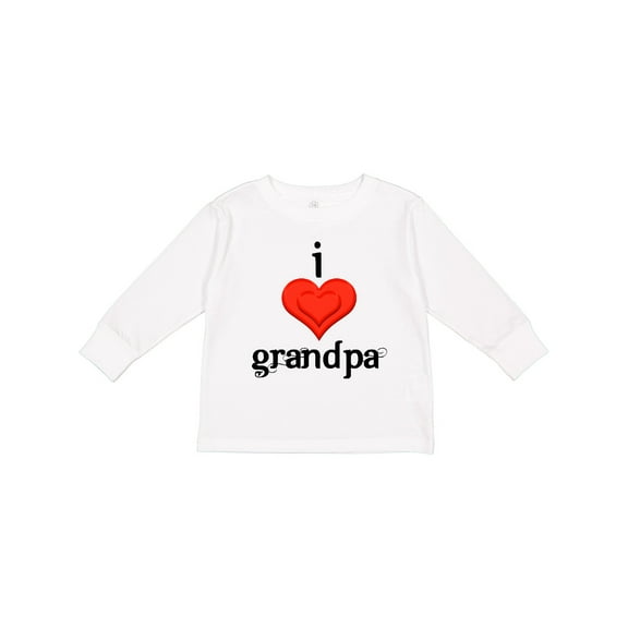 Inktastic I love Grandpa Boys or Girls Long Sleeve Toddler T-Shirt