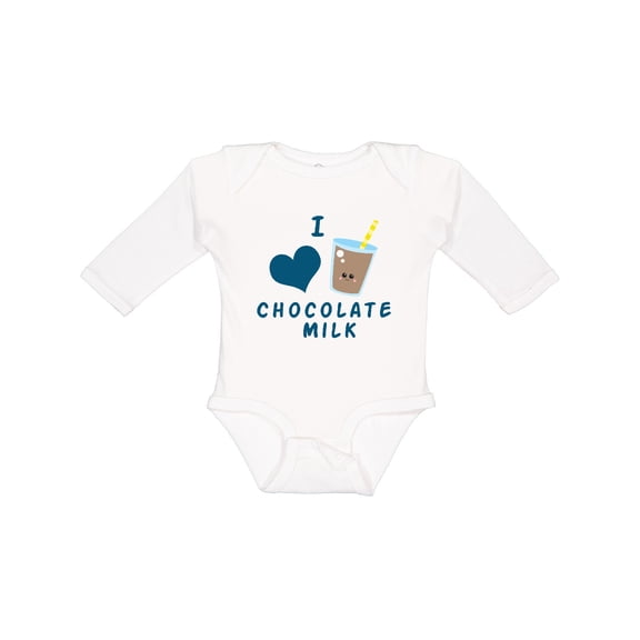 Inktastic I love chocolate milk Boys or Girls Long Sleeve Baby Bodysuit