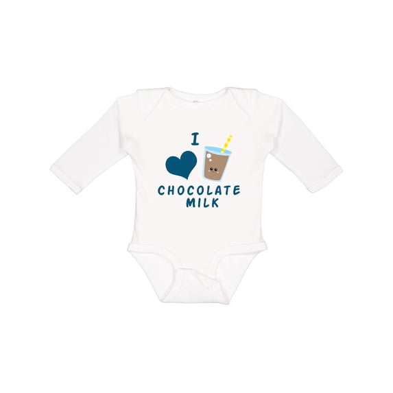 Inktastic I love chocolate milk Boys or Girls Long Sleeve Baby Bodysuit