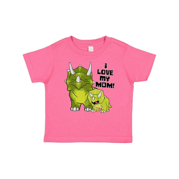 Inktastic I love my Mom with Baby and Mommy Triceratops Boys or Girls Baby T-Shirt