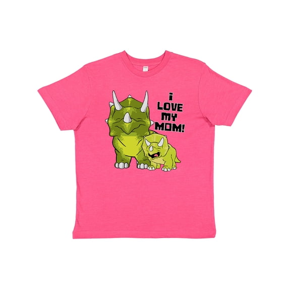 Inktastic I love my Mom with Baby and Mommy Triceratops Youth T-Shirt