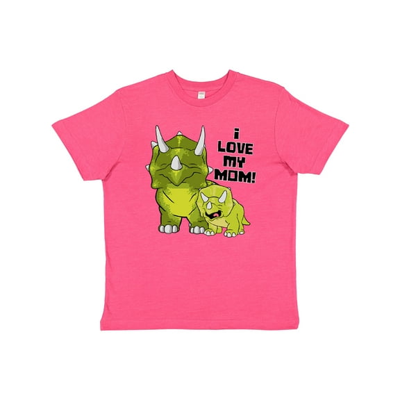 Inktastic I love my Mom with Baby and Mommy Triceratops Youth T-Shirt